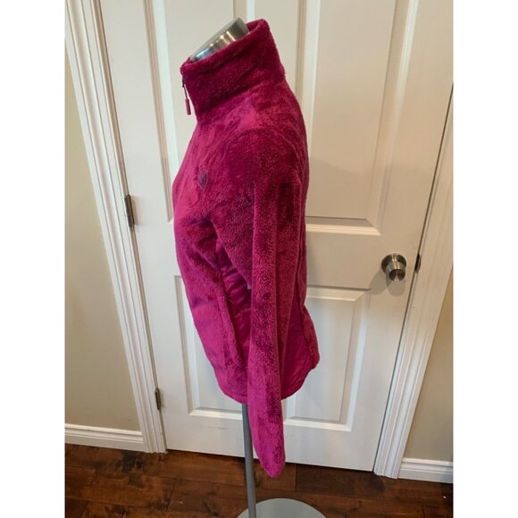 North Face Pink Fuzzy Zip-Up Jacket W/ Nylon Sides, Size XS - Picture 5 of 8